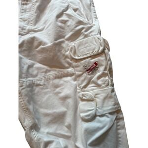 Armani Exchange Cargo Shorts men's 36 White Cotton Zip‎ Pockets Distressed Hem